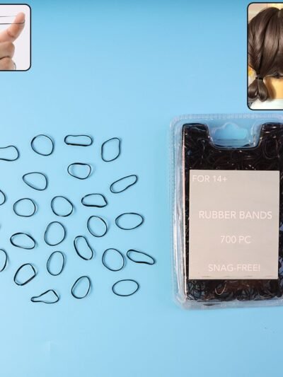 Mini Rubber Bands for Hair Styling – Pack of 700 Strong Elastics