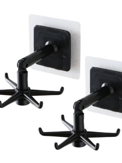 Rotatable Hooks – 360° Swivel, Damage-Free (Pack of 2) | GlimmerHome