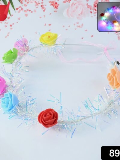 LED Flower Crown Headband – Multicolor Light-Up Roses