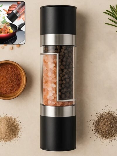 Salt and Pepper Grinder – 2-in-1 Stainless Steel Manual Spice Mill