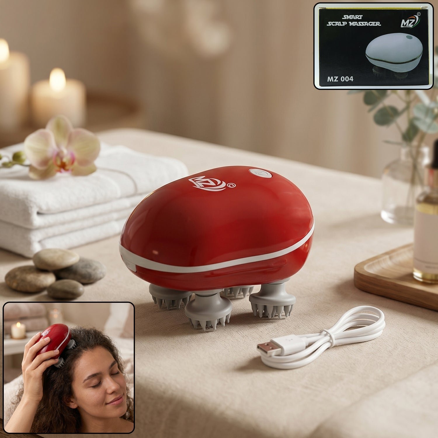 Smart Electric Scalp Massager � Portable & Stress-Relieving
