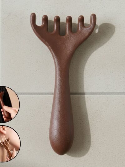 Wooden Head & Neck Scalp Massager – Handheld Stress Relief Tool