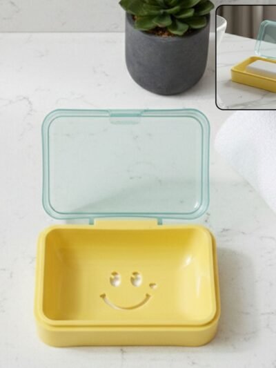 Plastic Soap Case with Cute Smiley Design – Travel Friendly & Hygienic