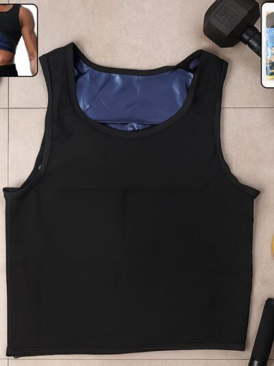 Men’s Sweat Shaper Tank Top – Slim Fit Neoprene Vest for Posture & Sweat Boost
