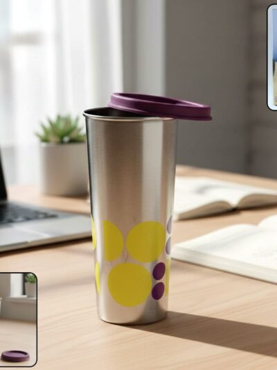 Stainless Steel Travel Tumbler 600 ML – Spill-Proof & Ergonomic