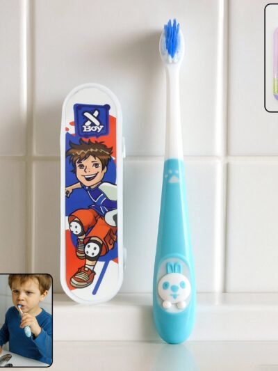 Kids Toothbrush with Cartoon Sketchboard Toy – Soft Bristles & Fun Design