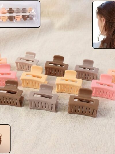Mini Hair Claw Clips Set – Durable & Stylish 12 Pc
