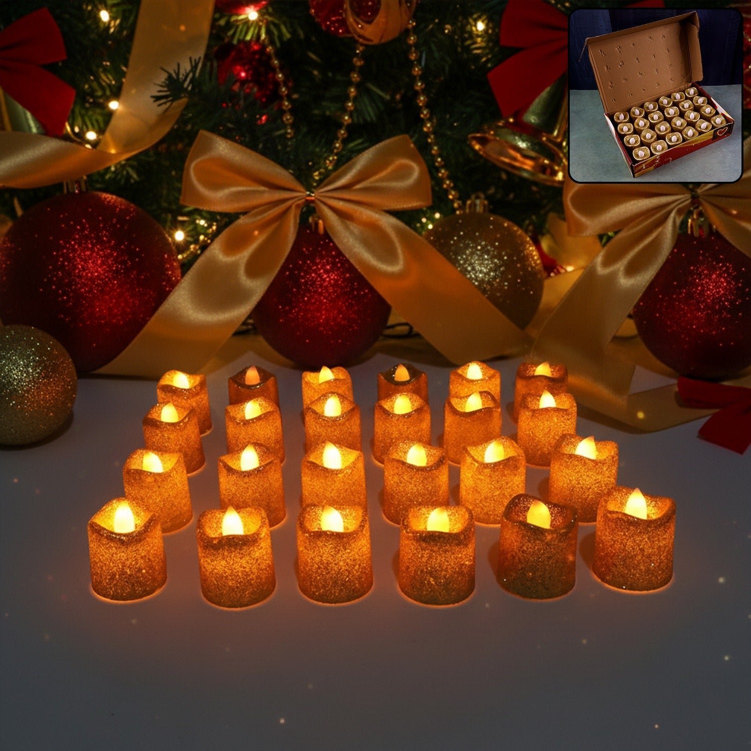 LED Tealight Candles – Safe Flameless Decorative Set of 24