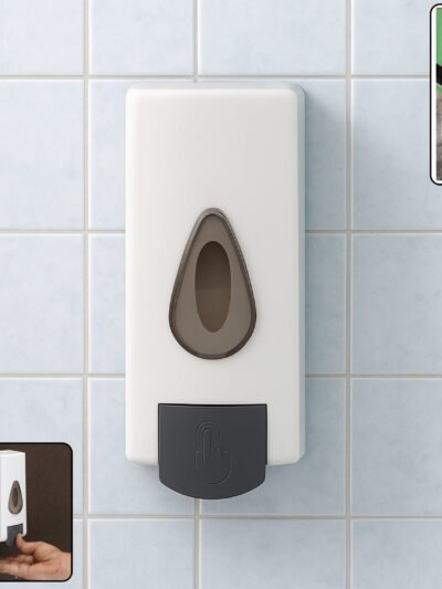Wall Mounted Soap Dispenser – Refillable Push Button for Bathroom