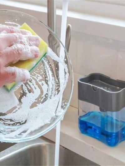 2-in-1 Soap Dispenser – Countertop Sponge Caddy for Kitchen | VelvetBubbles