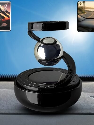 Solar-Powered Car Air Freshener – Rotating Galaxy Orb Design