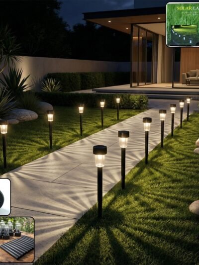 Solar Powered Lawn Pathway Lights – Energy Efficient Garden Set