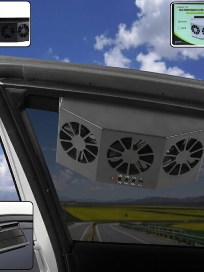 Solar Powered Car Window Ventilation Fan � Triple Fan Cooling System