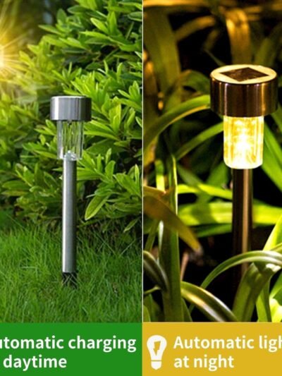 Solar Lawn Lamp Set – Eco-Friendly Stainless Steel Outdoor Lights