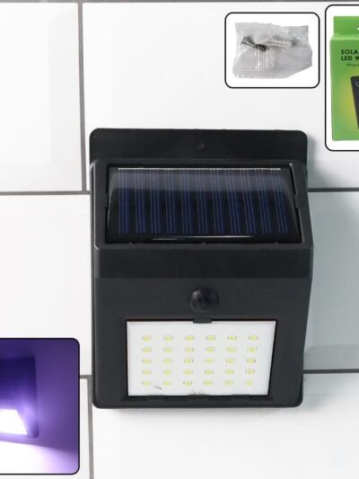 Solar Powered LED Wall Light – Motion Sensor Outdoor Security Lamp
