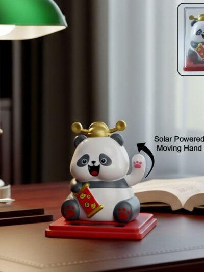 Solar Powered Moving Hand Panda Showpiece – Cute Waving Desk Decor