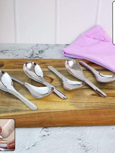Stainless Steel Soup Spoon Set – Heavy Duty 6-Piece Dining Spoons