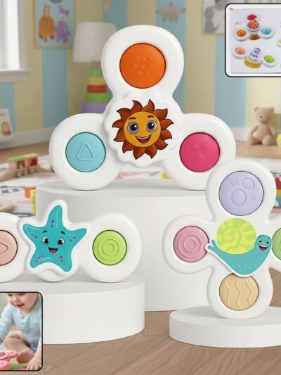 Baby Spinner Toy Set – Sensory Suction Toys for Motor Skills