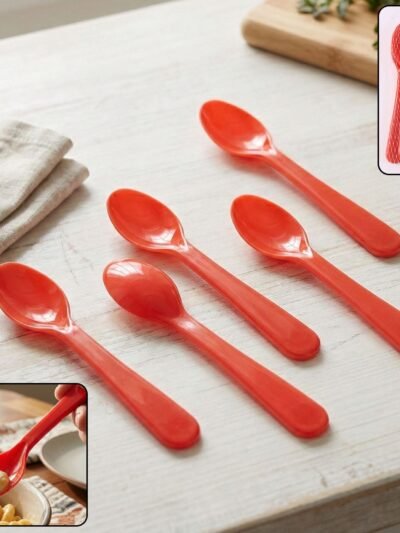 Plastic Spoon Set – 5 Pc Heat-Resistant ABS | Serve Stellar