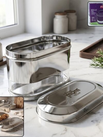 Stainless Steel Oval Canister � Airtight Food Storage for Freshness