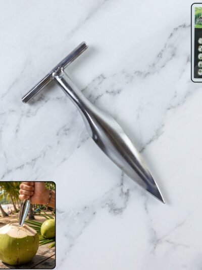 Coconut Breaker – Stainless Steel with Comfortable T-Handle Grip
