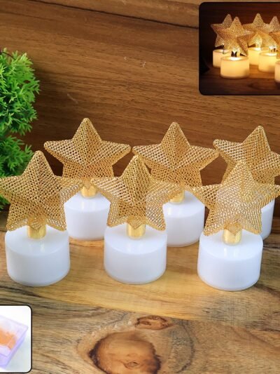 LED Star Candles – Set of 6 Flameless Decorative Tealights