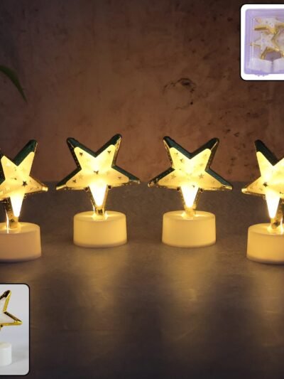 Star Shaped Flameless LED Candles – Set of 4 for Home Decor