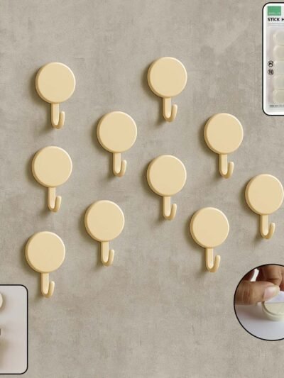 Self Adhesive Wall Hooks – No Drill, Strong Hold 10 Pack