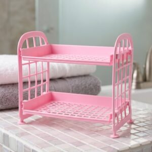 Small Plastic Storage Rack � Space-Saving 2-Tier Organizer