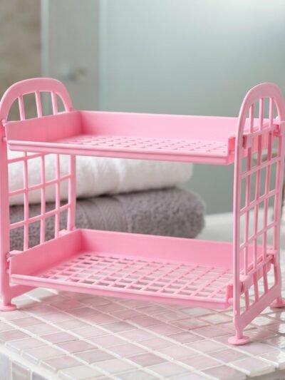 Small Plastic Storage Rack � Space-Saving 2-Tier Organizer