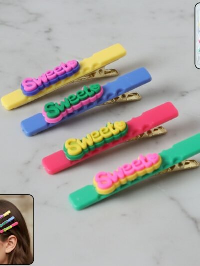 Sweet Text Hair Clip Set – Trendy Lightweight Fashion Pins (4 Pc)