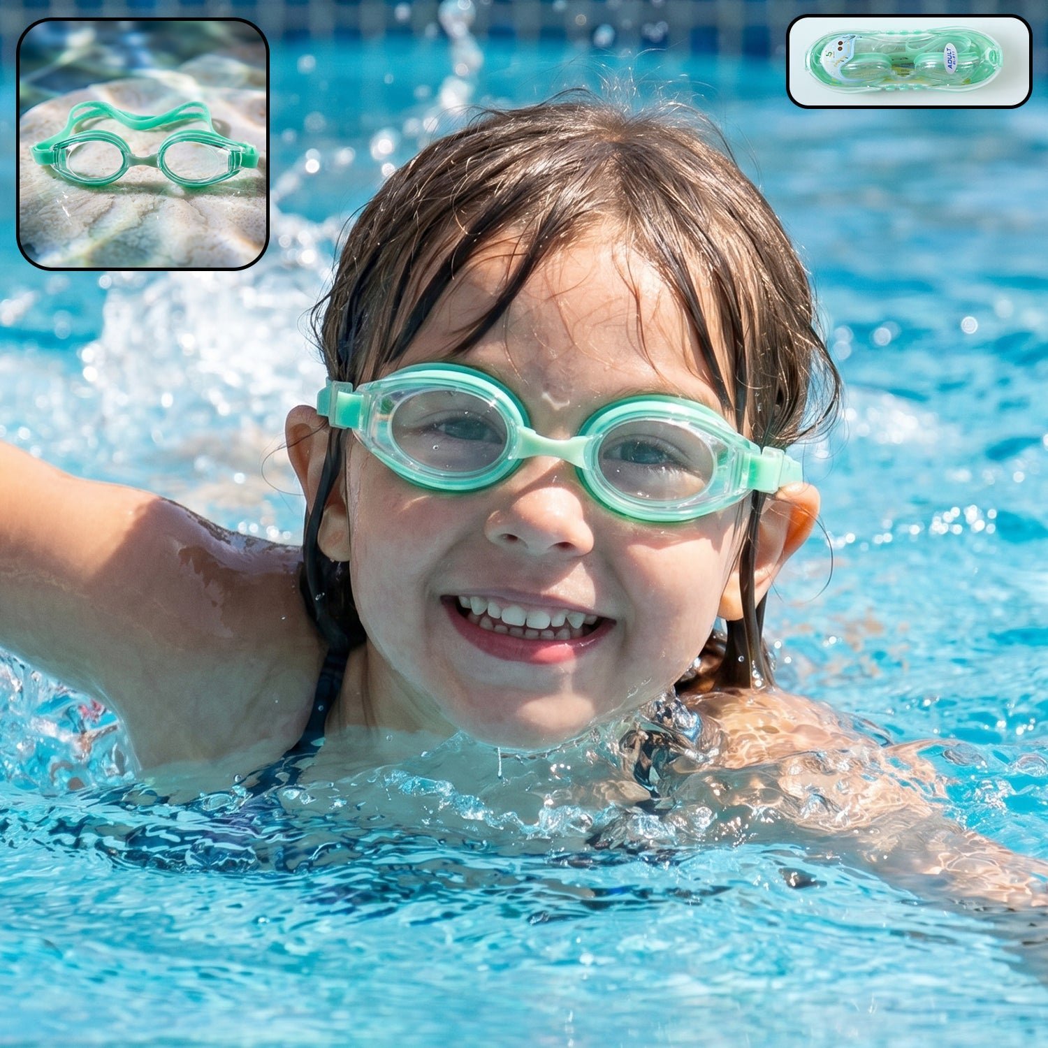 Kids Anti-Fog Swimming Goggles � Leakproof & Adjustable Fit