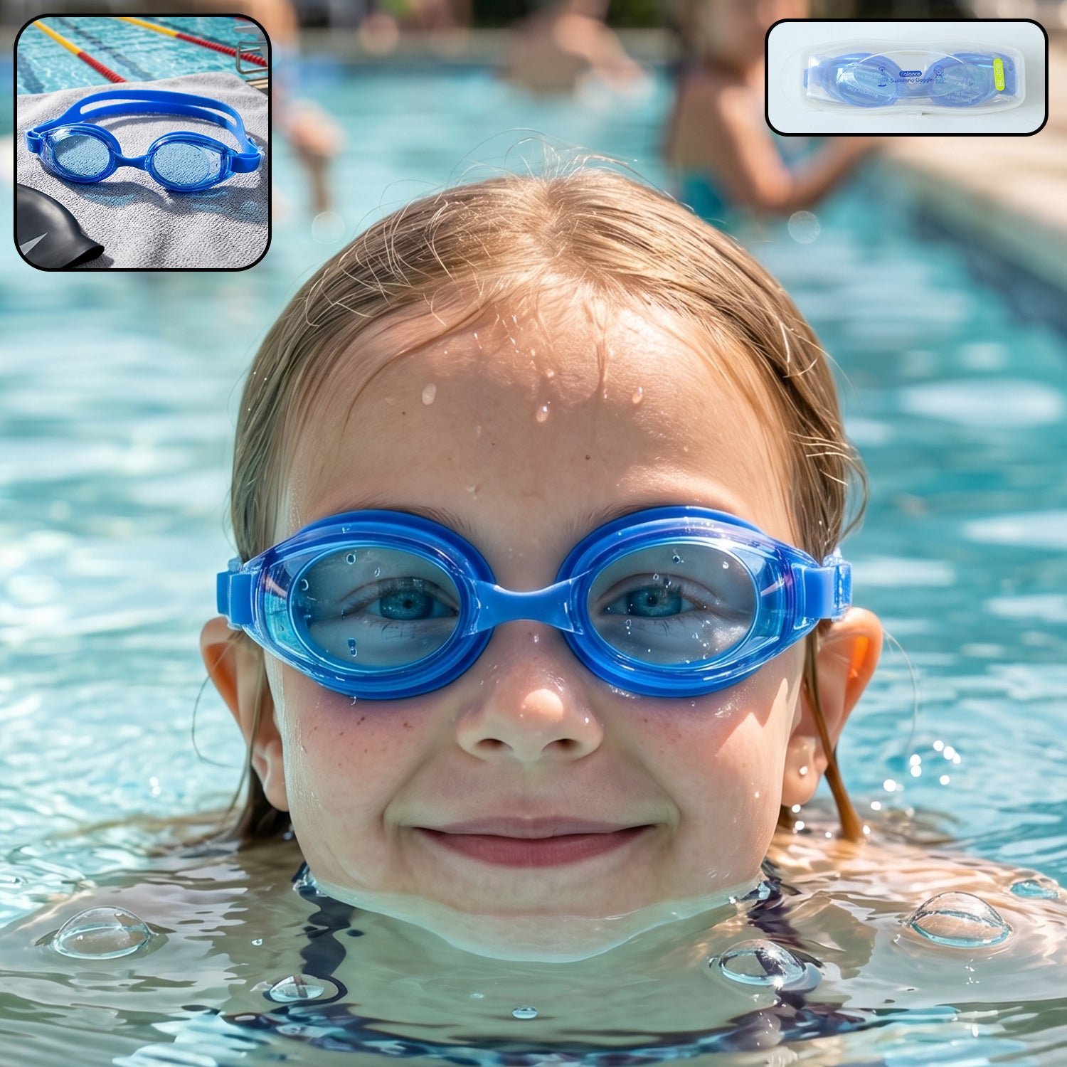Kids Premium Swimming Goggles � Crystal Clear Lens & Secure Fit