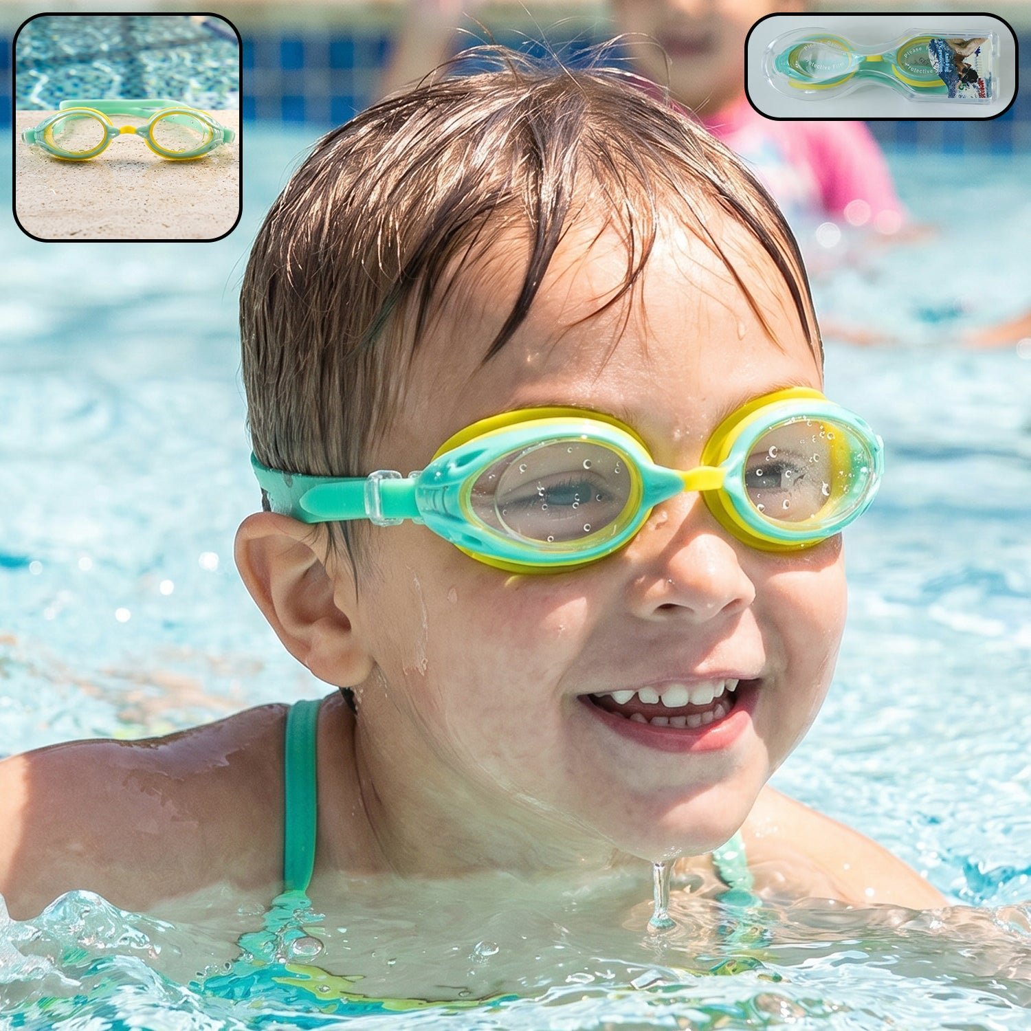 Kids Dual Color Swimming Goggles � Comfortable Fit & Clear Vision