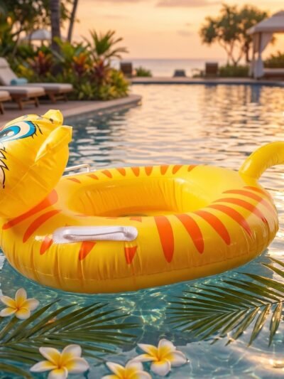 Kids Inflatable Tiger Swim Ring � Safe Water Play Float for Kids