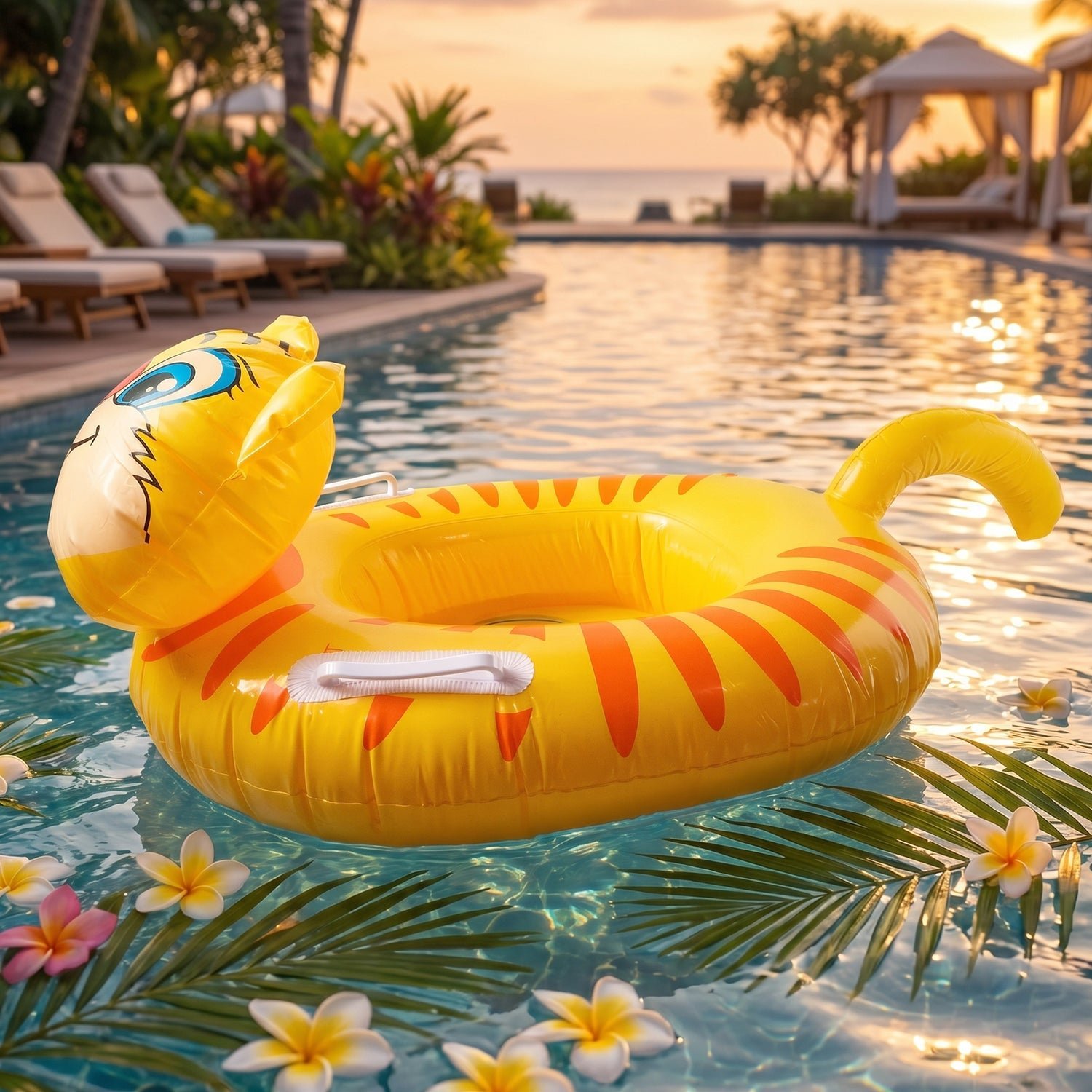 Kids Inflatable Tiger Swim Ring � Safe Water Play Float for Kids