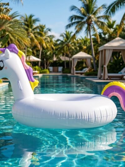 Kids Inflatable Unicorn Swim Ring � Durable Pool Float with Handles