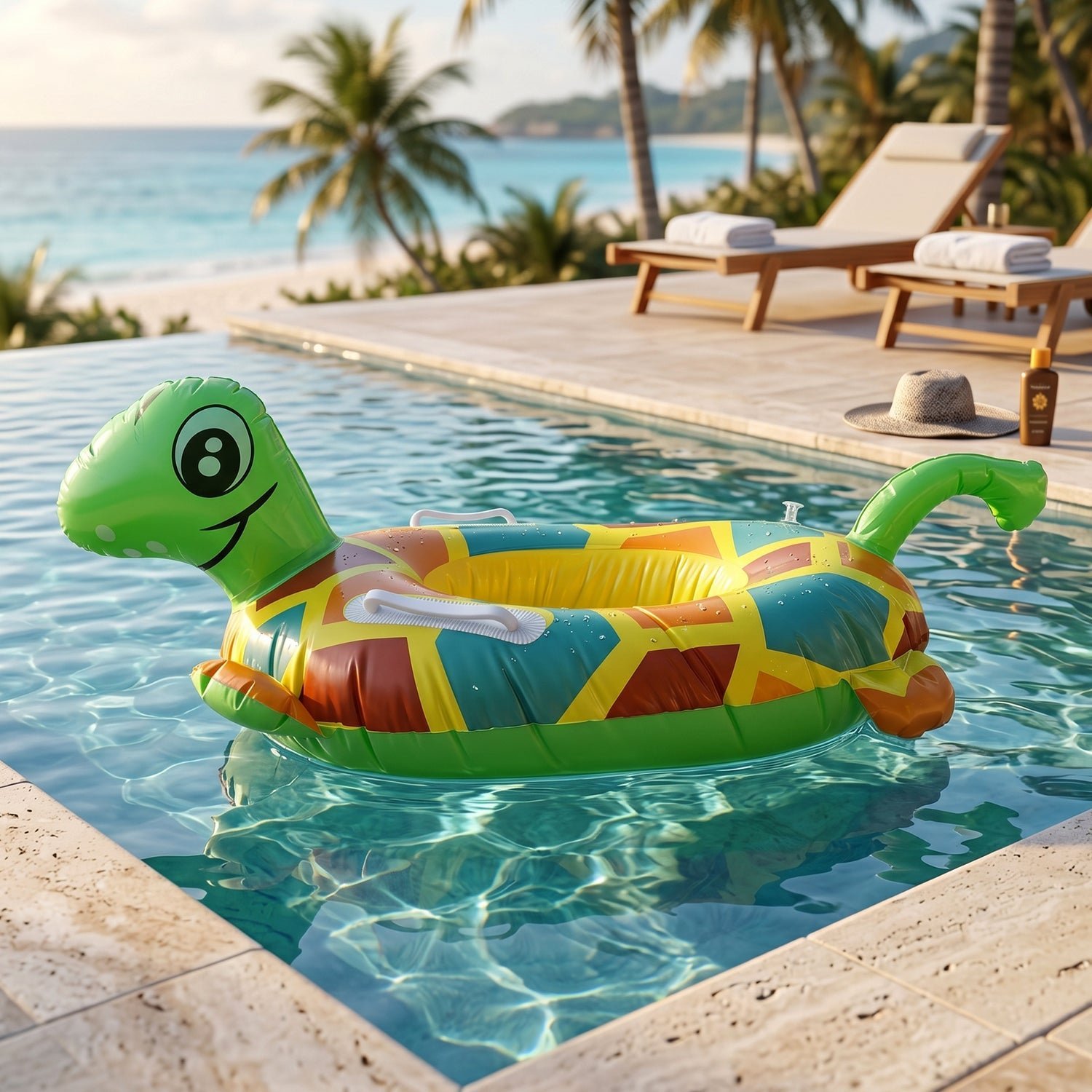 Kids Inflatable Turtle Swim Ring � Safe & Durable Pool Float