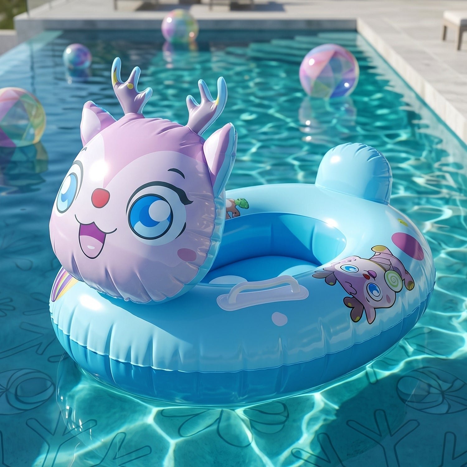 Kids Inflatable Cartoon Animal Swim Ring � Safe Water Support