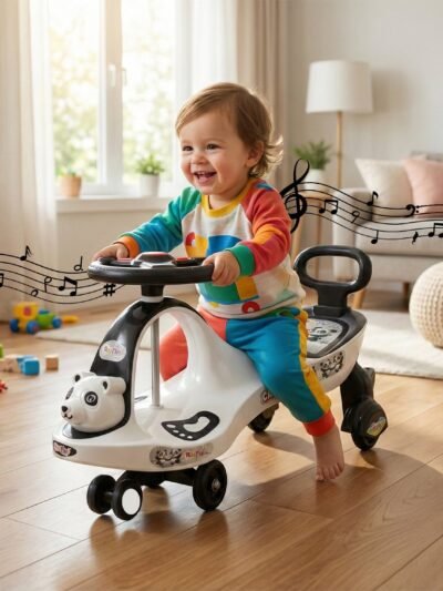 Baby Magic Swing Car Ride-On Toy with Music for Toddlers