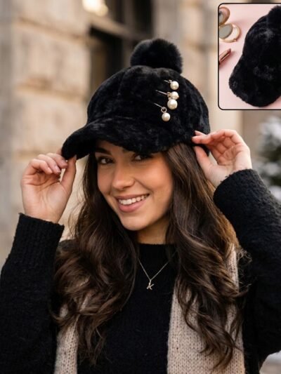 Winter Fur Cap for Women – Stylish & Cozy Warmth with Pom Pom
