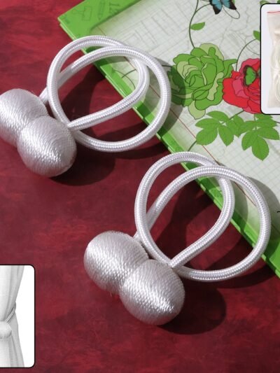 Magnetic Curtain Tiebacks – No-Drill Braided Rope Holdbacks (2 Pc)