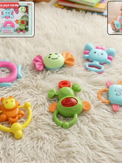 Baby Rattle Set – 6-in-1 Sensory Development Toys