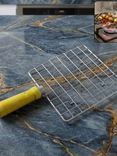 Roaster Jali – Stainless Steel & Wooden Handle | CookAura