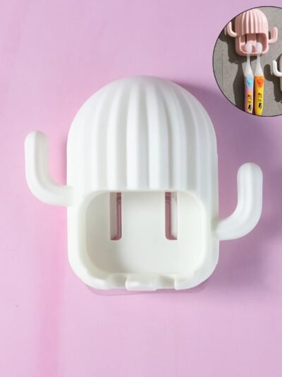 Cactus Toothbrush Holder – Wall Mounted with Dust-Proof Cover