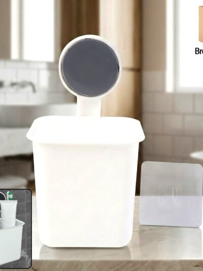 Wall Mounted Toothbrush Holder – No-Drill Space Saving Bathroom Organizer