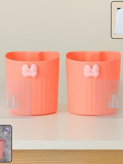 Wall-Mounted Toothbrush Holder – Butterfly Design, 2 Pc Set