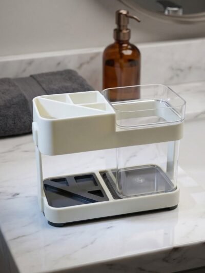 Multipurpose Toothbrush & Toothpaste Stand Holder – Space-Saving Organizer