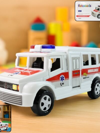 Friction Powered Ambulance Toy – Safe Durable Kids Play Vehicle