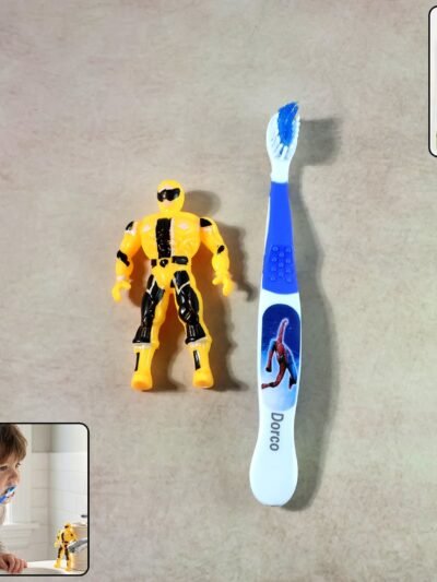 Kids Toothbrush Set – Soft Bristles with Fun Cartoon Robot Toy